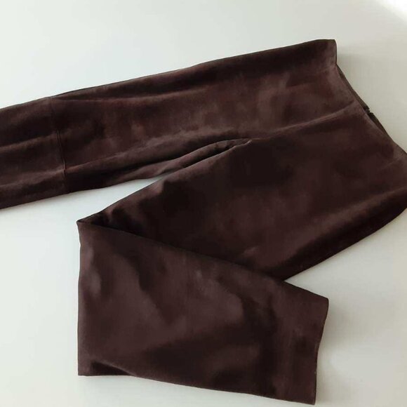 Lafayette 148 New York Chocolate Brown Suede Lined Pant - size 6